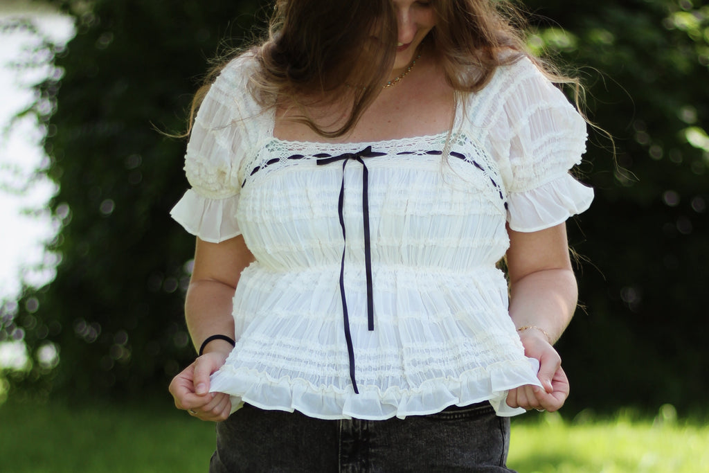 Western Lace Ruffle Top