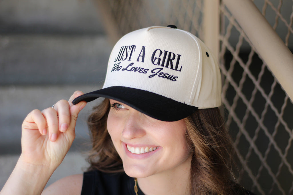 Just A Girl Who Loves Jesus Embroidery Trucker Hat