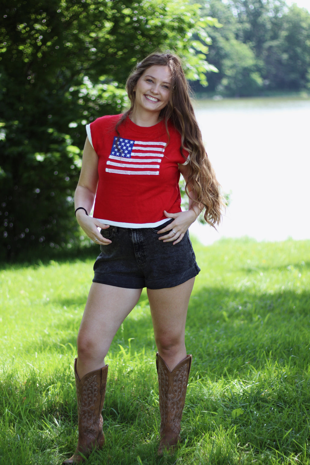 4th of July Mock Neck
