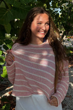 Pink Striped Lightweight Sweater