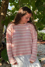Pink Striped Lightweight Sweater